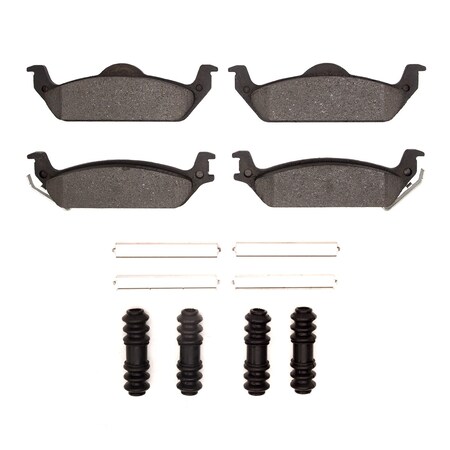 Dynamic Friction Co 3000 Semi-Metallic Brake Pads and Hardware Kit, Low Dust, 100% Copper Free, 100% Asbestos-free, Rear 1311-0963-01